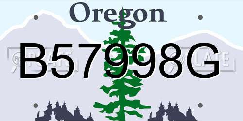 B57998G Oregon License Plate