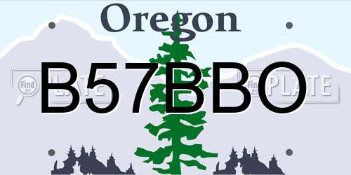 B57BBO Oregon License Plate