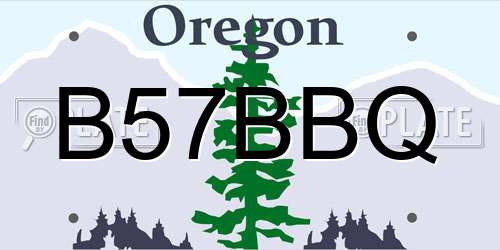 B57BBQ Oregon License Plate