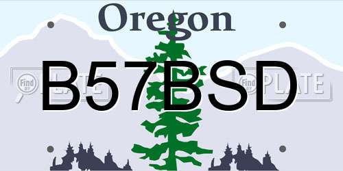 B57BSD Oregon License Plate