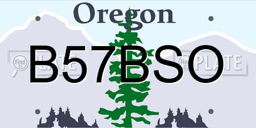 B57BSO Oregon License Plate