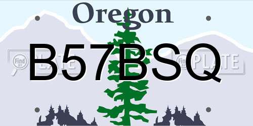 B57BSQ Oregon License Plate