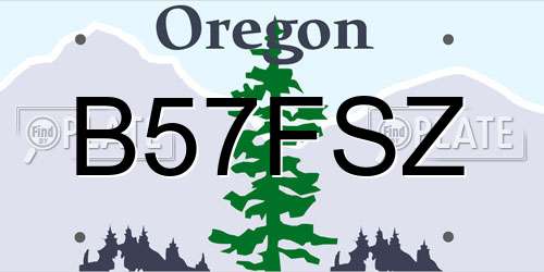 B57FSZ Oregon License Plate