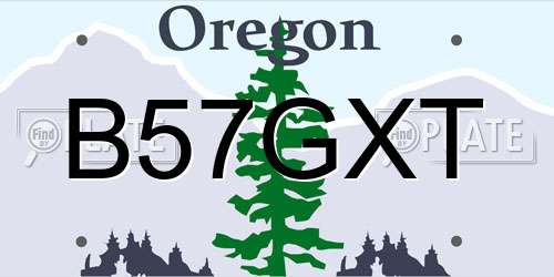 B57GXT Oregon License Plate