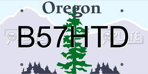 B57HTD Oregon License Plate