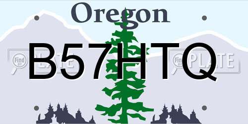B57HTQ Oregon License Plate