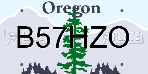 B57HZO Oregon License Plate