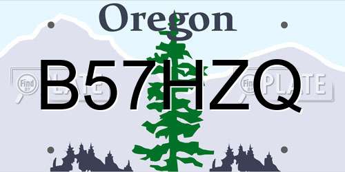 B57HZQ Oregon License Plate