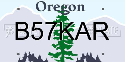 B57KAR Oregon License Plate