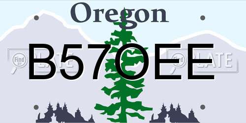 B57OEE Oregon License Plate