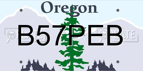 B57PEB Oregon License Plate