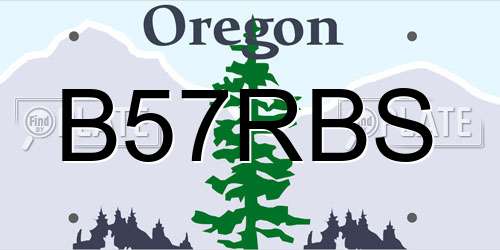 B57RBS Oregon License Plate