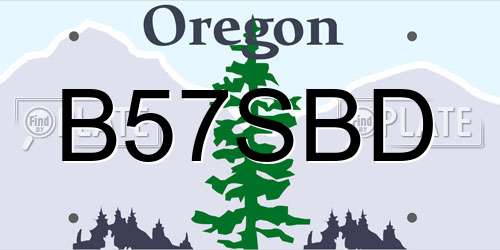 B57SBD Oregon License Plate