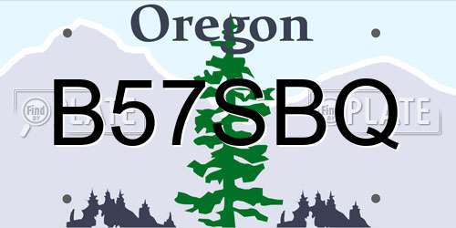 B57SBQ Oregon License Plate