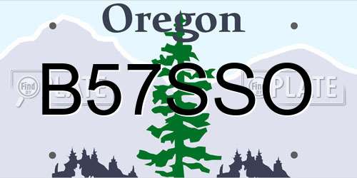 B57SSO Oregon License Plate