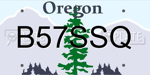 B57SSQ Oregon License Plate