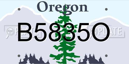 B5835O Oregon License Plate