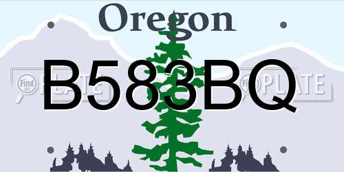 B583BQ Oregon License Plate