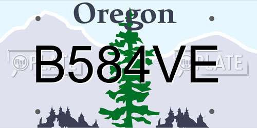 B584VE Oregon License Plate