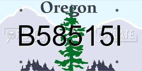 B58515I Oregon License Plate
