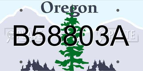 B58803A Oregon License Plate