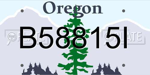 B58815I Oregon License Plate
