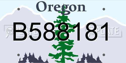B588181 Oregon License Plate
