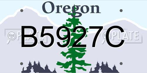 B5927C Oregon License Plate