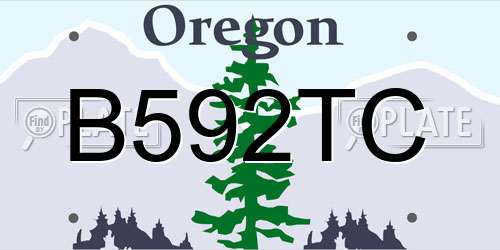 B592TC Oregon License Plate