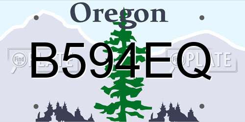 B594EQ Oregon License Plate
