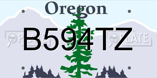 B594TZ Oregon License Plate