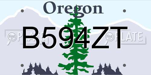 B594ZT Oregon License Plate