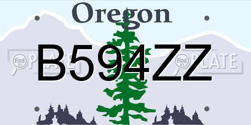 B594ZZ Oregon License Plate