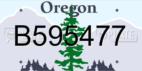 B595477 Oregon License Plate