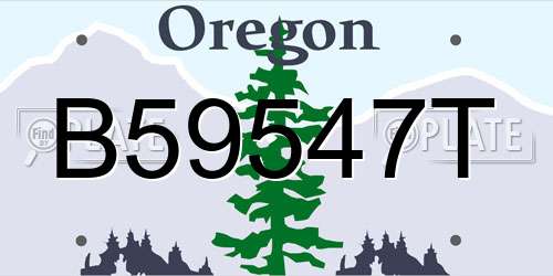 B59547T Oregon License Plate