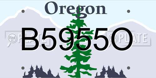 B5955O Oregon License Plate