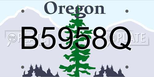 B5958Q Oregon License Plate