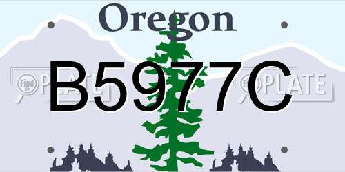 B5977C Oregon License Plate