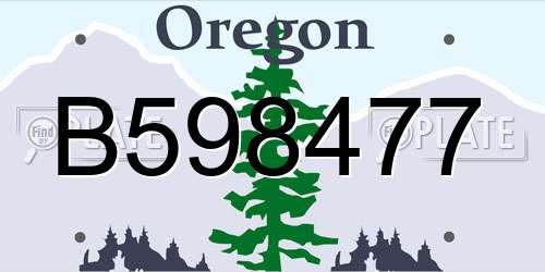 B598477 Oregon License Plate