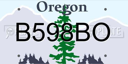 B598BO Oregon License Plate