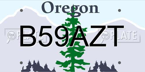 B59AZT Oregon License Plate