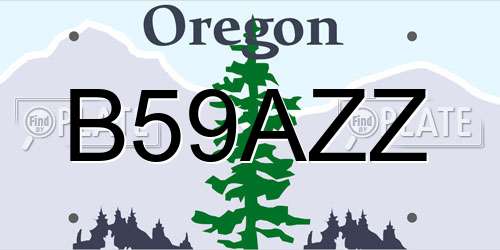 B59AZZ Oregon License Plate