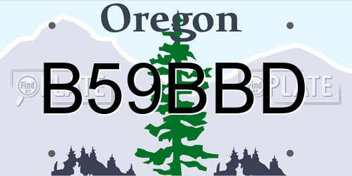 B59BBD Oregon License Plate
