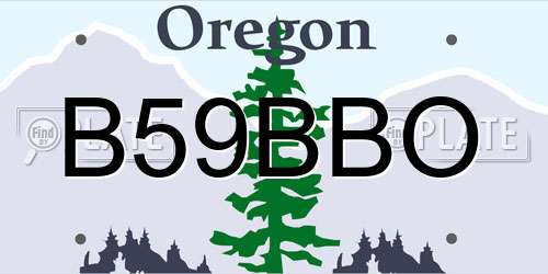 B59BBO Oregon License Plate