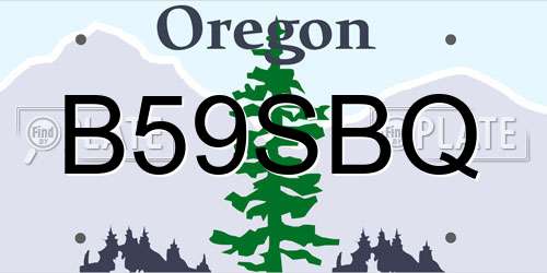B59SBQ Oregon License Plate