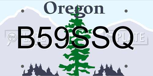 B59SSQ Oregon License Plate