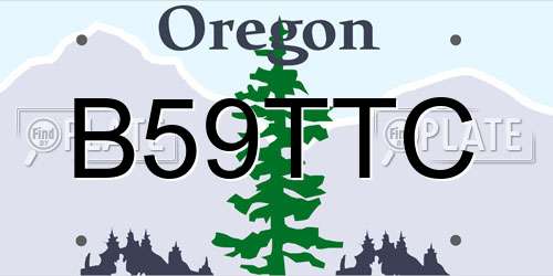 B59TTC Oregon License Plate