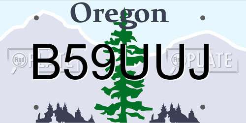 B59UUJ Oregon License Plate