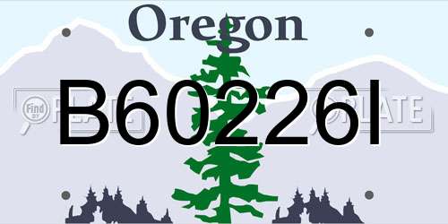 B60226I Oregon License Plate