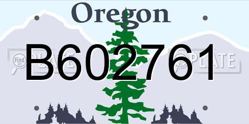 B602761 Oregon License Plate
